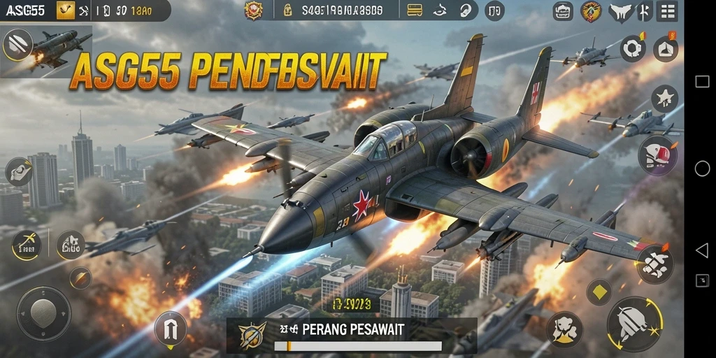 Tampilan antarmuka dinamis dari ASG55 yang mengesankan dalam pertempuran udara.
