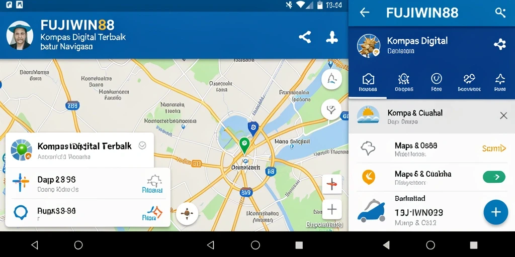 Antarmuka FUJIWIN88 menunjukkan fungsi Kompas Digital yang jelas dan informatif.