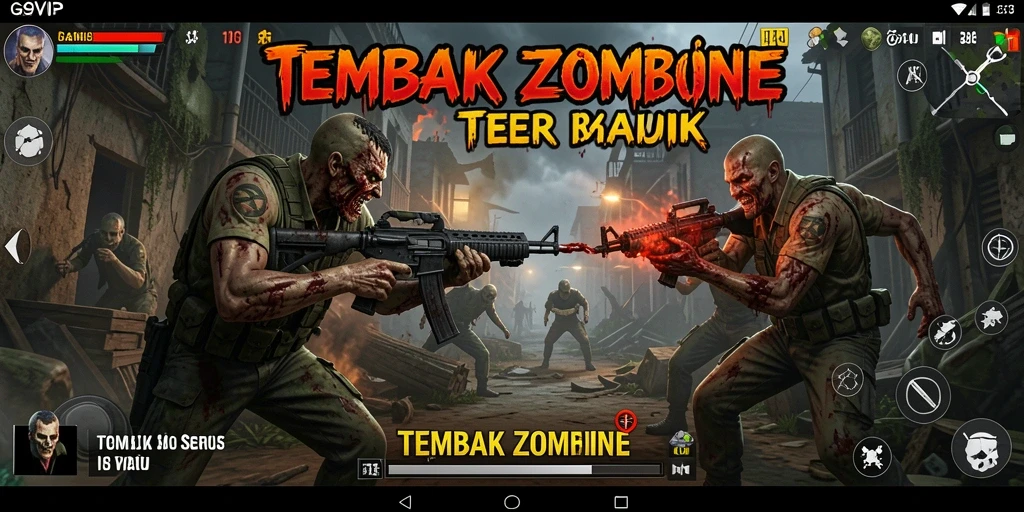 Tampilkan antarmuka G9VIP dengan zombie yang menyerang.