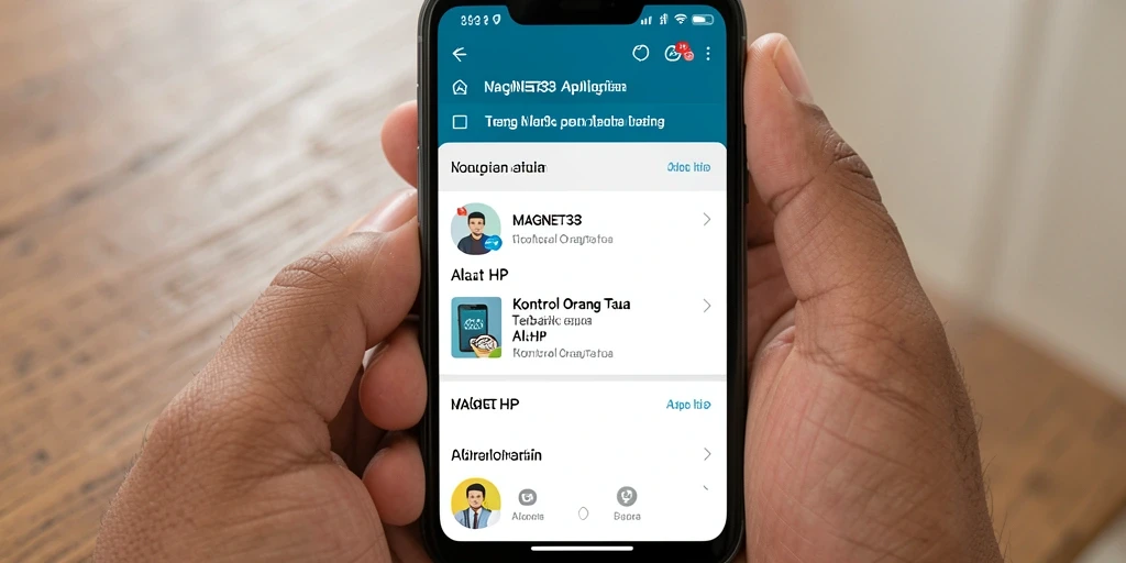 Tampilan antarmuka pengguna MAGNET33 yang intuitif untuk kontrol orang tua.