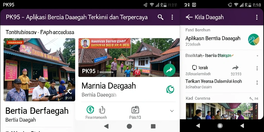 Antarmuka aplikasi PK95 yang menampilkan berita daerah terbaru.