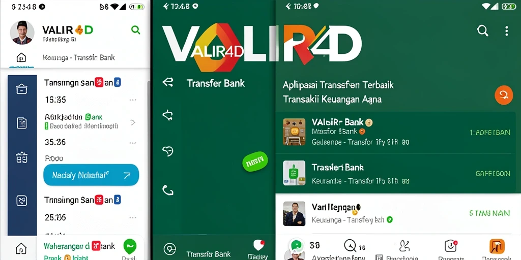 Antarmuka utama VALIR4D yang menampilkan fungsi Transfer Bank.